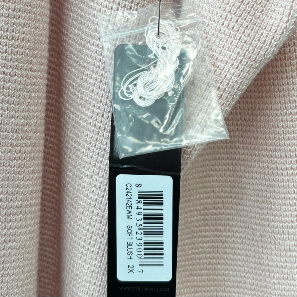Hooded Cardigan Duster Textured Knit Sweater Soft Rose Blush Pink Size 2XL - Picture 13 of 16